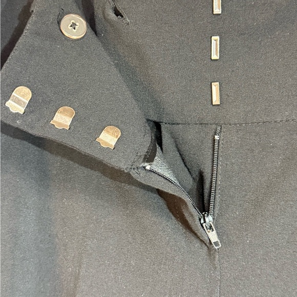 Larry Levine Stretch Petite Dress Slacks Black with Cuff Pant Legs Size 6P - Picture 8 of 10